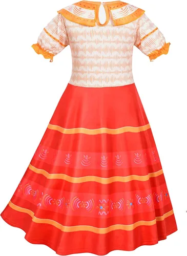 Vista 3 de Dolores Costume for Girls Cosplay Outfit Princess Dress with Wig Necklace Bow Headband for Halloween