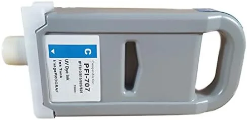 Vista 4 de Vivid Colors Cartucho de tinta compatible con PFI-707 para impresoras Canon PFI707 (23.7 fl oz, 5 unidades) para impresoras iPF830, iPF840, iPF850