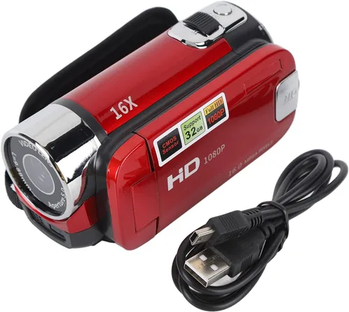 Vista 10 de Videocámara de mano, cámara de 1080P 16MP Cámara de video con zoom digital de 16x con pantalla giratoria TFT de 2.7 pulgadas y cable USB (negro)