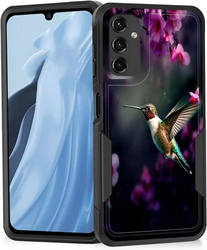 Vista 204 de Funda para Galaxy A14 5G, resistente de doble capa híbrida de policarbonato duro, goma suave, a prueba de golpes, funda protectora resistente