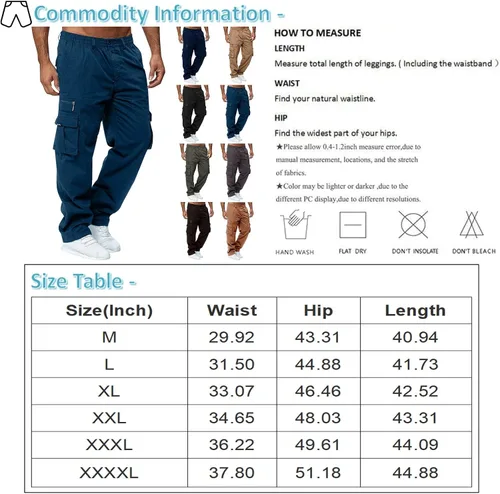 Vista 7 de eoeioa Pantalones cargo ajustables para hombre, elásticos, holgados, pantalones de trabajo sólidos para exteriores, pantalones casuales de verano
