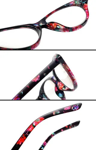 Vista 5 de Paquete de 4 lentes de lectura, diseño de moda vintage con diamantes de imitación de ojo