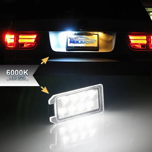 Vista 6 de Conjunto de lámpara LED para placa de matrícula compatible con Grand Cherokee WK 6000K 2014-2021, color blanco, paquete de 2