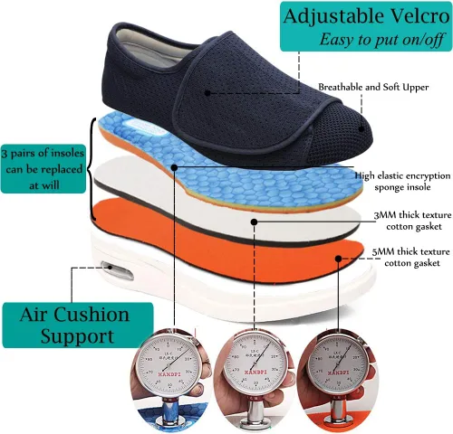 Vista 3 de Mei MACLEOD Zapatos de caminar para mujer con ancho ancho, ligeros, con amortiguación de aire, zapatos casuales para correr y trotar para pies