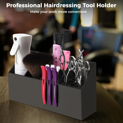 Vista 4 de Caja de almacenamiento grande para tijeras, soporte para tijeras para peluquería, soporte de corte para peluquería, peines profesionales