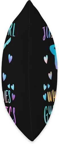 Vista 2 de Just A Girl Who Loves Gymnastics Cool Sport Lover Art - Almohada de gimnasia para mujeres y niñas, 16 x 16 pulgadas, multicolor