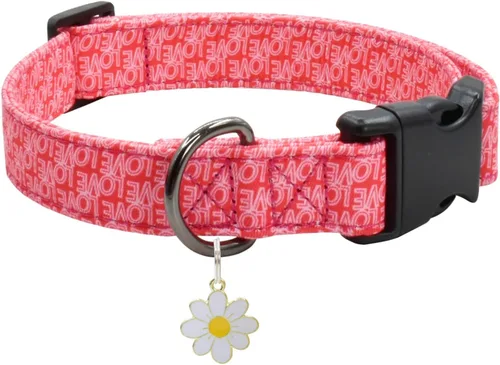Vista 20 de Collar de perro con patrones de flores con accesorios, collares de algodón suave para perros pequeños, medianos y grandes, hembras y machos
