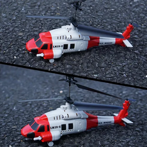 Vista 7 de OBEST Helicóptero RC LM19-E Black Hawk 3.5 Canal 2.4G - Despego/aterrizaje con una tecla, parada de emergencia, retención de altitud y 3