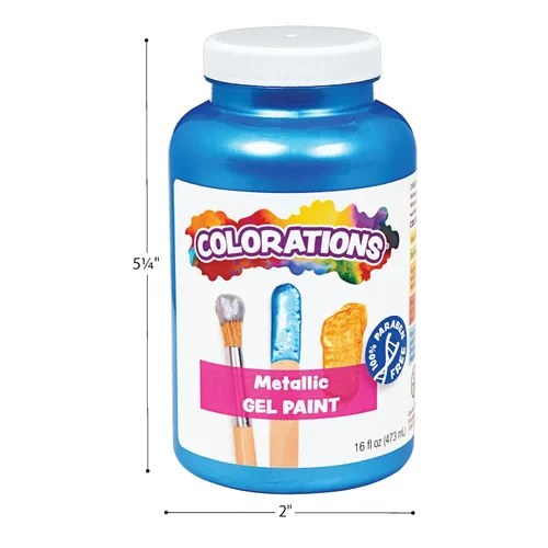 Vista 6 de Colorations Pinturas de Témpera en Gel Metálicas, 16 oz, 8 Colores, Pintura No Tóxica, Pintura para Manualidades, Pintura para Niños, Pintura