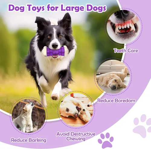 Vista 4 de RUXAN Juguetes masticables para perros, juguetes masticadores para perros, juguetes masticables para perros, juguete interactivo resistente