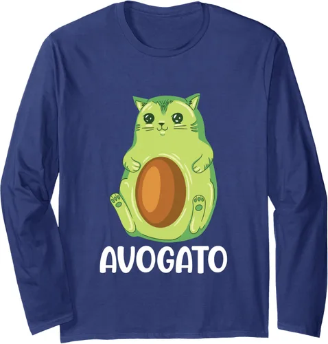Vista 6 de Gato Vegano Avogato Aguacate Long Sleeve T-Shirt