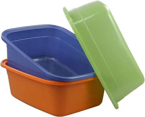 Vista 7 de Sartenes grandes de plástico de 18 cuartos de galón, lavabo, juego de 3