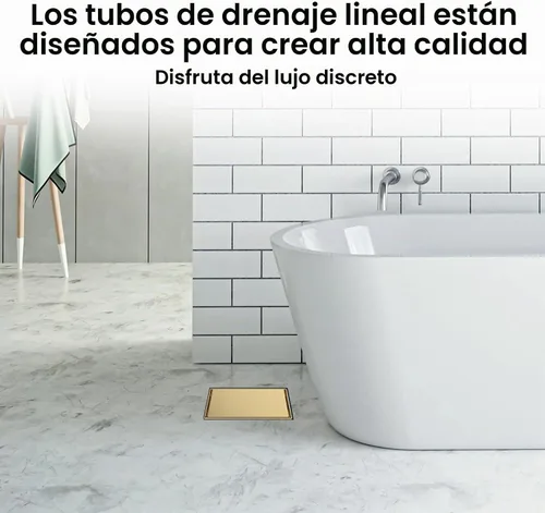 Vista 2 de DLONE® Drenaje de ducha 6 pulgadas oro cepillado con panel de inserción