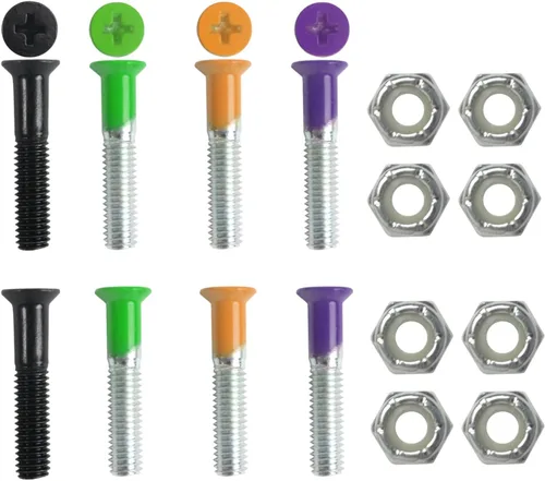 Vista 9 de Dimebag Hardware Montaje Monopatín Tuercas y Pernos 1" Phillips - Monopatín Truck Hardware - Muchos Colores Púrpura