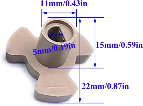 Vista 2 de 2 piezas de eje de microondas de 0.59 pulgadas, acoplador de placa giratoria de microondas, pequeño rodillo guía de rodillo de horno de microondas