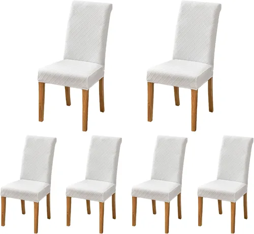 Vista 9 de SoulFeel Juego de 4 fundas para sillas de celosía, extraíbles y lavables, elásticas de elastano jacquard Parsons para silla de comedor, fundas