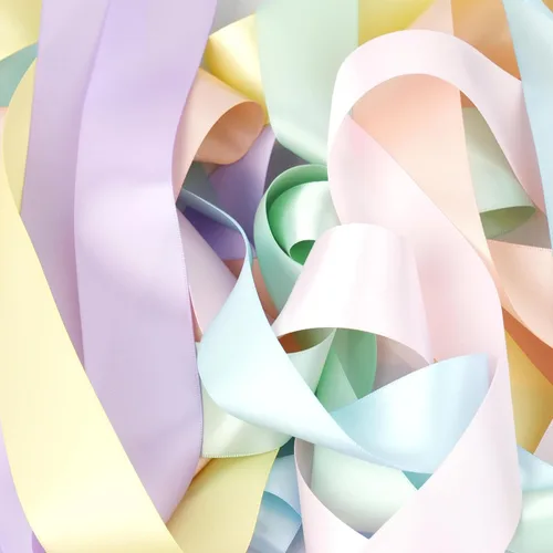 Vista 3 de Pastel Rainbow Satin Ribbon, 1.5 Inch x 30 Yards, 6 Rolls Assorted Pastel 1.5