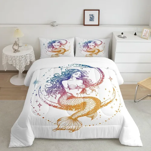 Vista 13 de Erosebridal Yin Yang - Juego de edredón para niños y adolescentes, edredón de plumón de hielo y fuego, tamaño individual, juego de ropa de cama