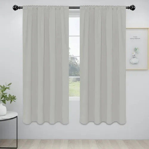 Vista 8 de Easy-Going - Cortinas opacas con bolsillo para varilla para dormitorio, cortinas de ventana para oscurecer la habitación para sala de estar