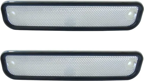 Vista 9 de Luces de señal de giro marcadoras laterales ámbar del guardabarros delantero del conductor y pasajero con moldura negra de repuesto para camioneta