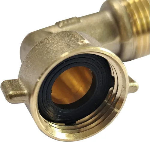 Vista 5 de Conector de codo de manguera de jardín de 90 grados Montaje de Adaptador de manguera de entrada de agua RV con lavadora a presión 3/4 "FHT x 3/4