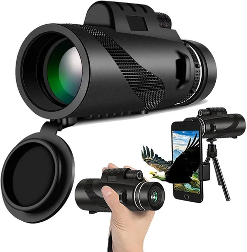 Vista 3 de 12 * 50HD monocular Telescope with Smartphone Adapter, Tripod, high Power monocular, Lightweight monocular Telescope for Bird Watching Trips