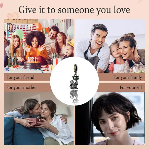 Vista 6 de Annmors Silver Charms for Bracelets 925 Sterling Dragonfly Family Heart Love Dangle for Women Bracelet & Necklace Pendant