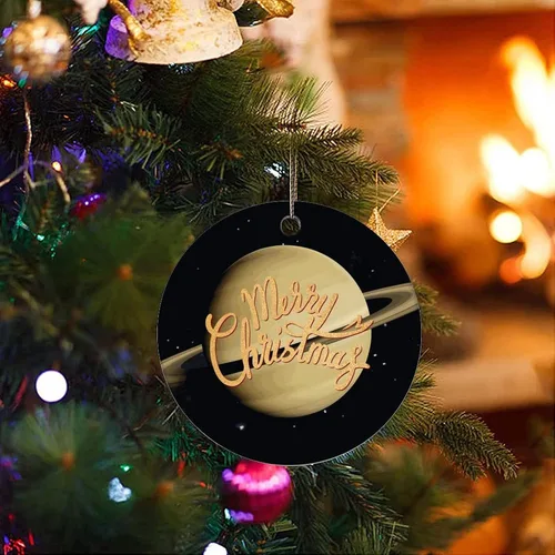 Vista 3 de Two-Side Printed Solar System Planets Ceramic Christmas Ornament, Novelty for Family Friends Kids, Space Enthusiast Christmas Keepsake Pendants