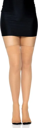 Vista 5 de Leg Avenue Medias transparentes de tacón cubano con costura trasera para mujer, Multi