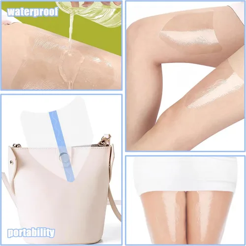 Vista 5 de Almohadillas antirozaduras interiores para muslos, parches invisibles transparentes de cinta de fricción para levantar muslos, protección