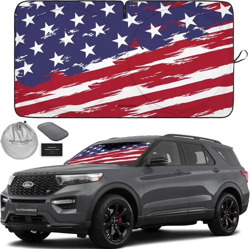 Vista 81 de Parasol de Parabrisas de Una Pieza - Parasol Cromado Líquido Plegable para Ventana Delantera de Auto para Carros SUV Camión - Protector Visor