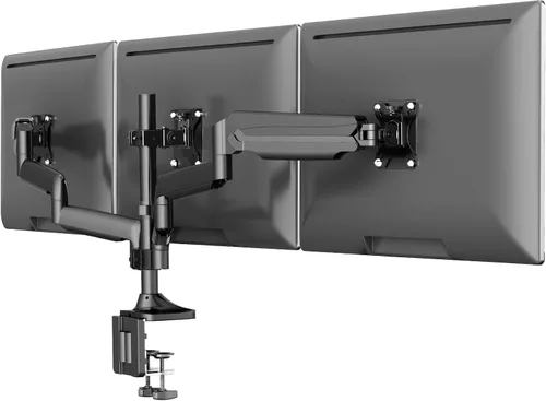 Vista 10 de Soporte de escritorio para monitor triple con resorte de gas para pantallas