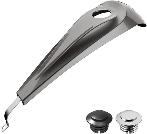 Vista 94 de Consola de tanque de perfil bajo para Harley Touring 2008+, whisky ámbar, panel de combustible de tablero liso y tapa de tanque de gasolina cromada