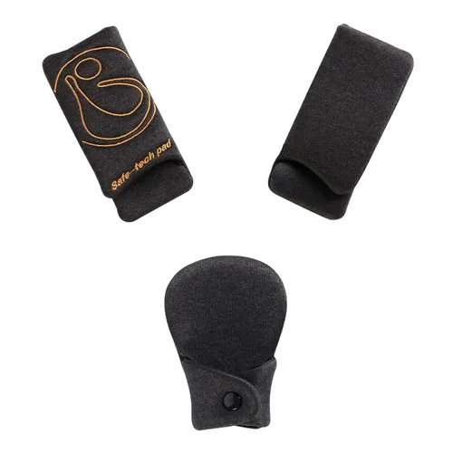 Vista 4 de Innokids Juego de fundas de correa de asiento de automóvil para bebés y niños, fundas para cinturón de seguridad con almohadilla para la Negro Gris-1