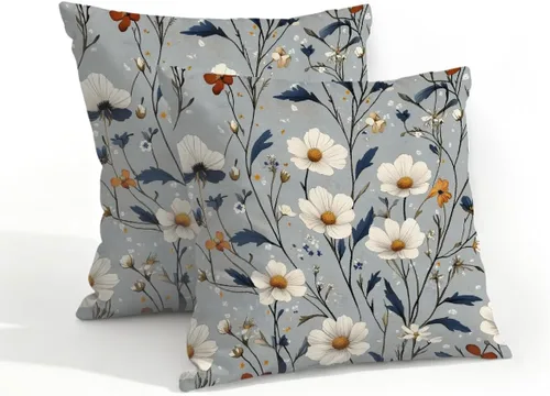 Vista 48 de Juego de 2 fundas de almohada impermeables para exteriores, 16 x 16 pulgadas, fundas de almohada decorativas de patio para muebles de jardín, sofá