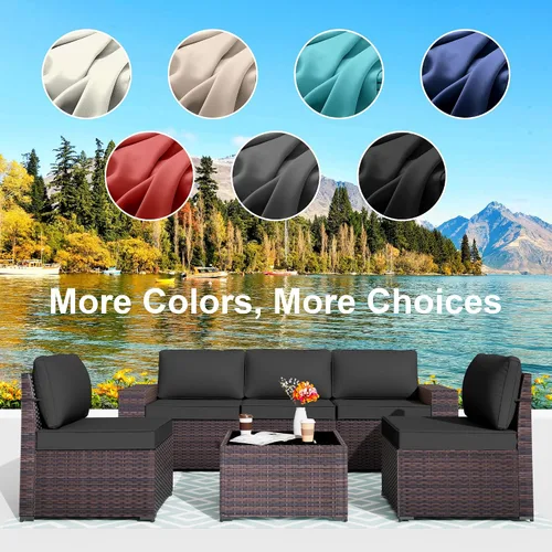 Vista 6 de ALAULM 11 fundas de cojín de repuesto, impermeables y a prueba de salpicaduras, para muebles de exterior, con cremalleras, solo fundas