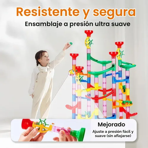 Vista 2 de 232 PCS Marble Run, STEM Building Toys with 45 Colourful Plastic Marbles