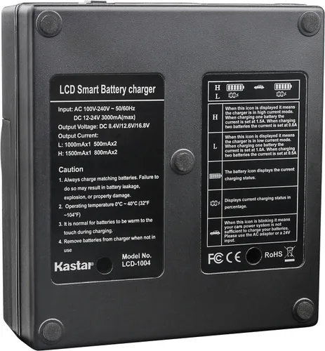 Vista 2 de Kastar CGR-D54 Pro CH04 Cargador rápido compatible con Panasonic AG-HPX171 AG-HPX250 AG-HPX250EN AG-HPX250P AG-HPX250PJ AG-HPX255 AG-HPX255P