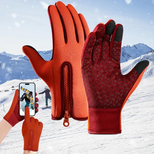 Vista 21 de Guantes de ciclismo de invierno para hombres y mujeres, impermeables, térmicos, agarre antideslizante para montar y actividades en clima frío