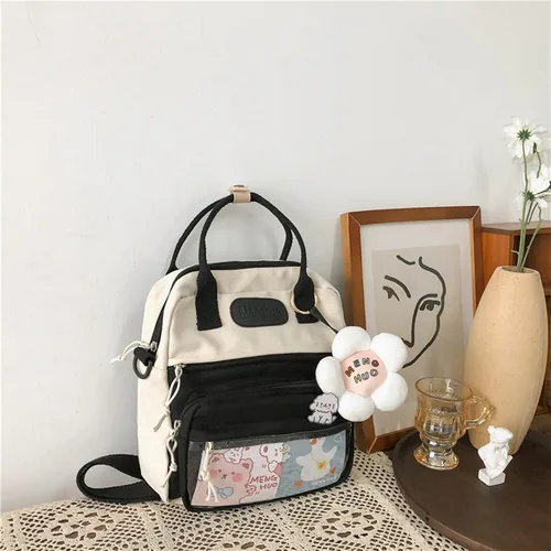 Vista 5 de Extolove Linda bolsa de mensajero, mochila kawaii, bolsa cruzada japonesa bolsa estética bolsa Ita bolsa con accesorios Kawaii