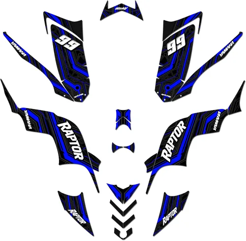 Vista 12 de Kit de gráficos para Yamaha Raptor 90 Electron Series Azul 16 Mil-ATV UTV Dirt Bike Adhesivos, Quad Dirtbike Racing Calcomanía Automotriz Motocross
