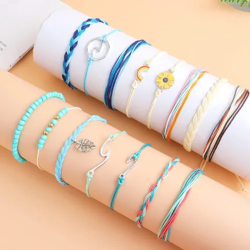 Vista 8 de Pulseras de tobillo para niñas, impermeables, bohemias, para mujer, regalo de joyería de Navidad