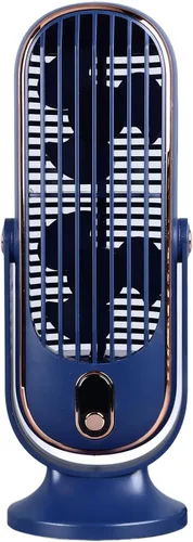 Vista 2 de Ventilador oscilante de mesa de torre de 5 engranajes con flujo de aire turboalimentado, silencioso y desmontable para el hogar, oficina, espacios