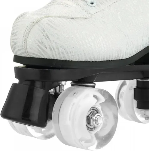 Vista 4 de MilkyWay Patines unisex de doble fila, cuatro ruedas, patines altos, patrón de rayos, para principiantes, mujeres, hombres, niños y niñas