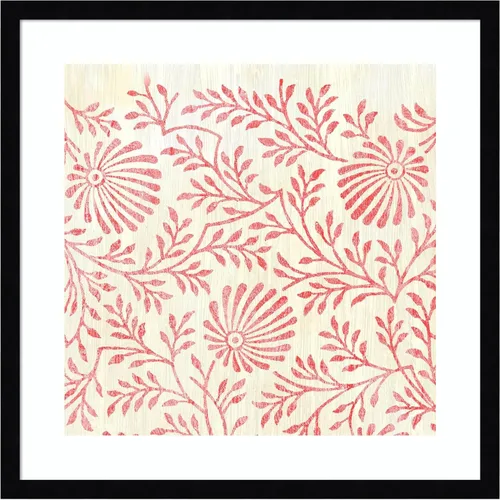 Vista 6 de Amanti Art Lienzo decorativo para pared enmarcado de 24 x 24 pulgadas, patrones desgastados en rojo VII por June Erica Vess, arte de pared
