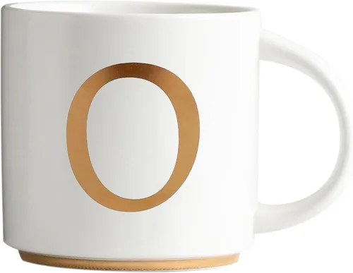 Vista 8 de COLLECTIVE HOME - Tazas de cerámica con monograma, tazas de café con inicial dorada de 15 onzas, elegantes tazas de té del alfabeto, elegante taza p