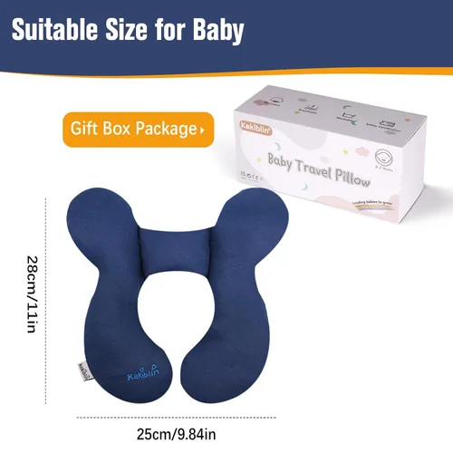 Vista 7 de KAKIBLIN Almohada para el cuello del bebé, almohada de la ayuda de la Azul