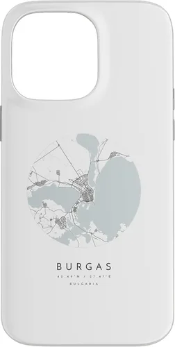 Vista 21 de Burgas Bulgaria Coordinates map - Carcasa para iPhone 16