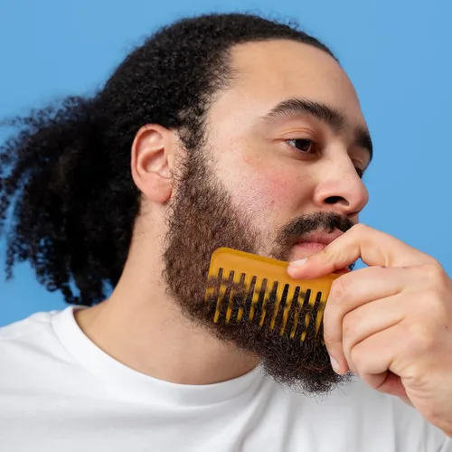 Vista 5 de Mini peine de dientes anchos, pequeño peine desenredante de viaje, peine de pelo rizado, peine portátil para ducha, peine húmedo para mujeres, peine