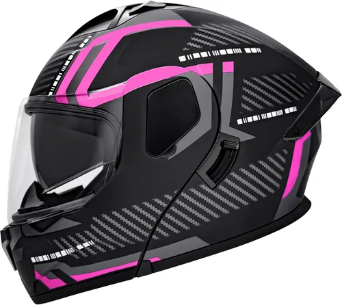 Vista 13 de Cascos modulares abatibles de doble visera para motocicleta, de cara completa, para adultos, BMX, de cuatro ruedas, para hombres y mujeres, aprobado